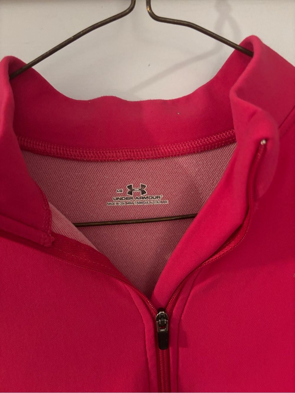Under Armour Bright Pink Full-Zip Athletic Pullover - Picture 2 of 5